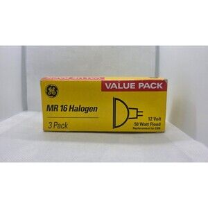 GE Value Pack MR 16 EXN Halogen Bulbs 3 Pack 12 Volt 50 W Flood Light